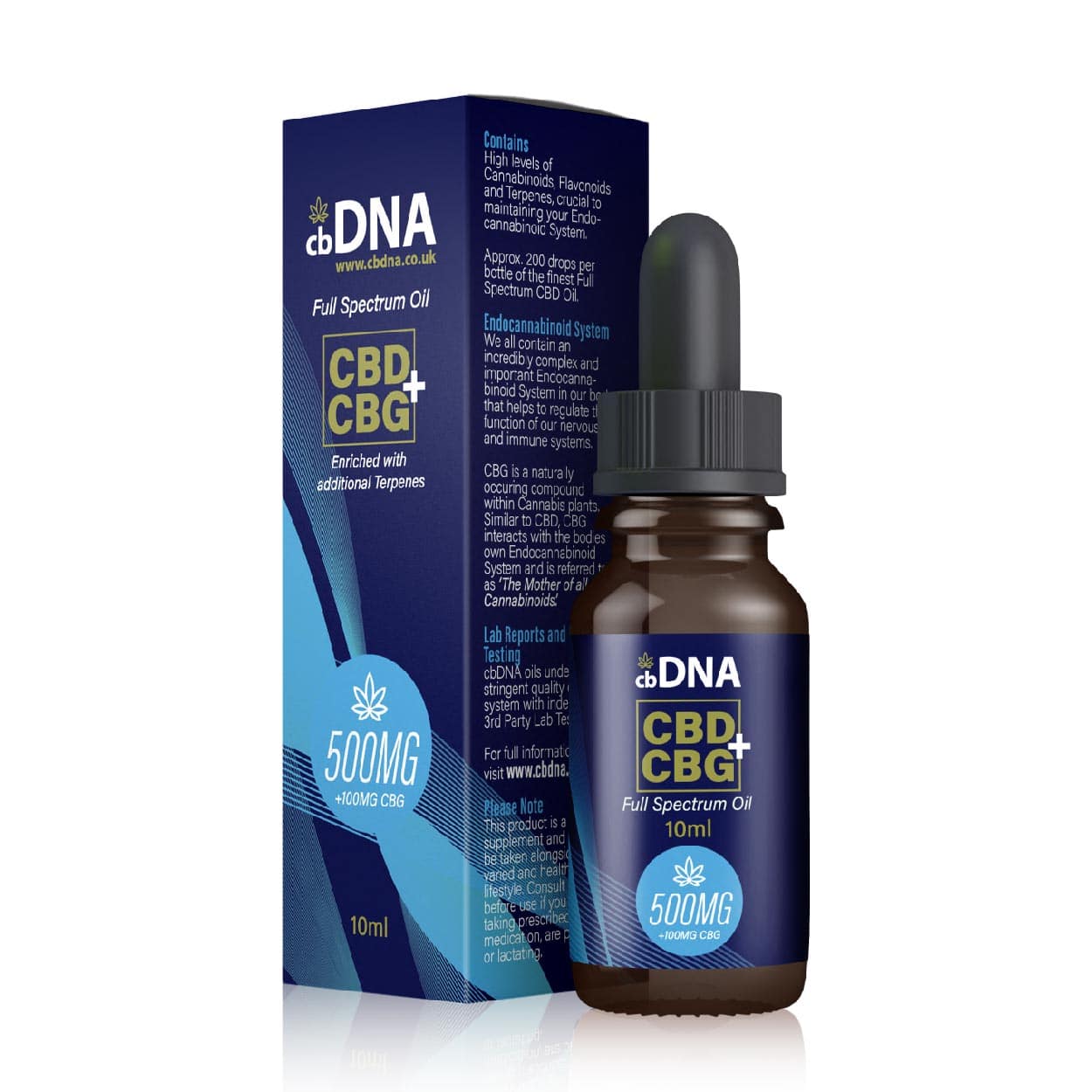 cbDNA 500MG CBD Oil + 100MG CBG - cbDNA